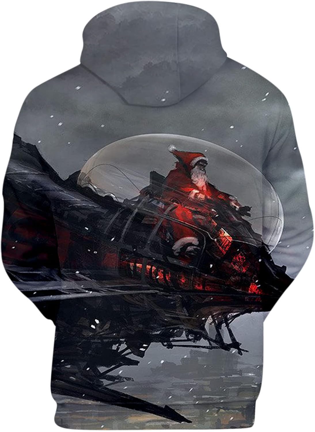 Men's Christmas Printed Loose Hoodie with Pockets