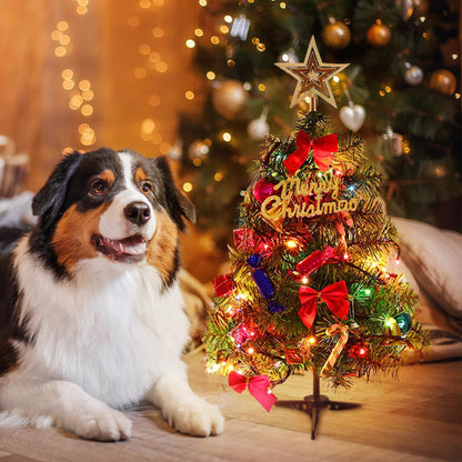 20" Tabletop Christmas Tree with LED Lights & Ornaments