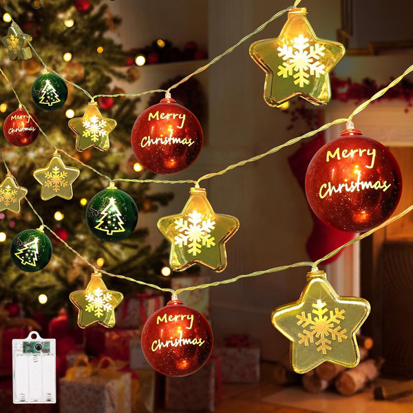 Battery LED Christmas Lights with Timer & 8 Modes (13.5ft)
