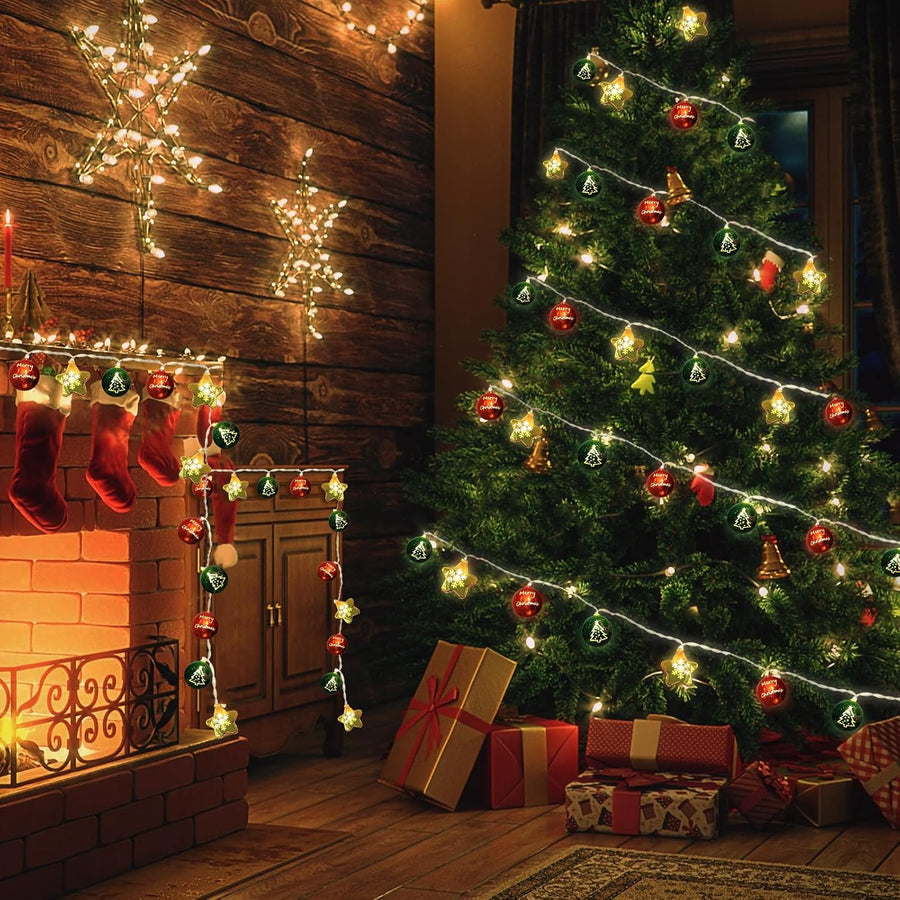 Battery LED Christmas Lights with Timer & 8 Modes (13.5ft)