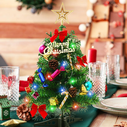 20" Tabletop Christmas Tree with LED Lights & Ornaments