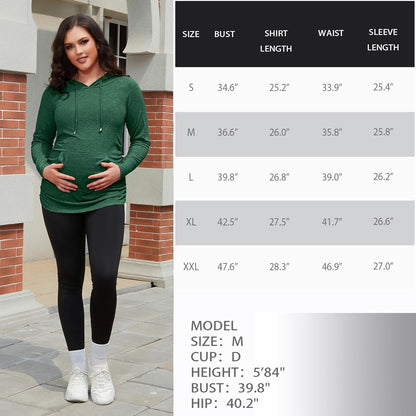 Maternity Hoodie Long Sleeves Shirts Casual Maternity Top Pregnancy Sweatshirt Casual Clothes