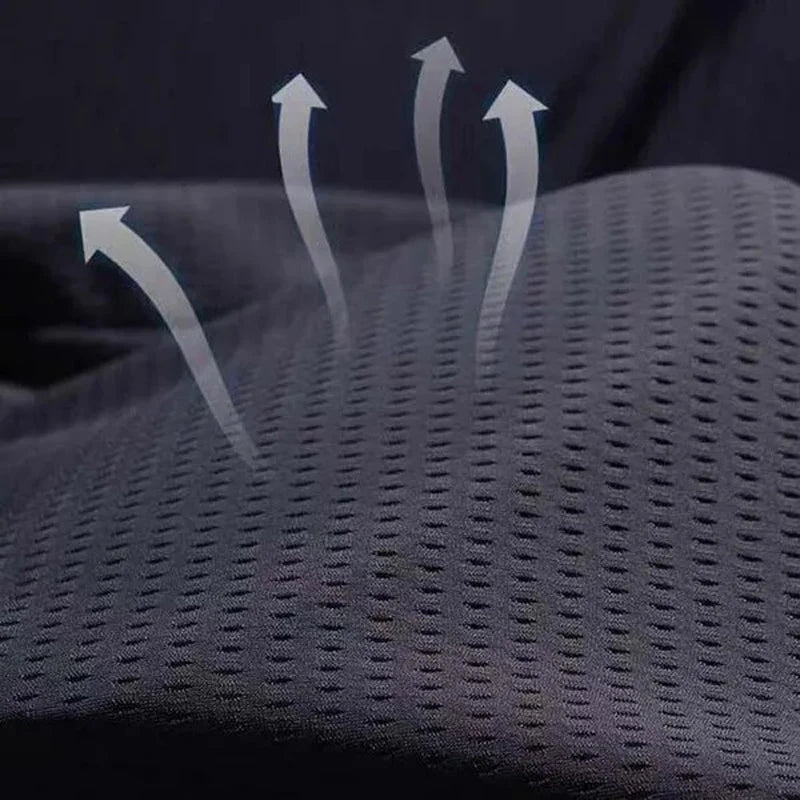 Men's Hollow Out Ice Silk Pants Mesh Breathable Casual Thin Quick Dry Pant Loose Elastic Beam Feet Pants Sports Fitness Trousers - The Fashion Carts