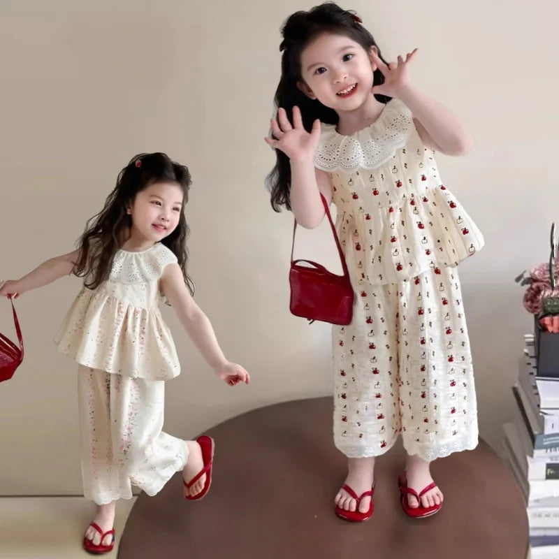 Girls Floral Summer 2-Piece Outfit
