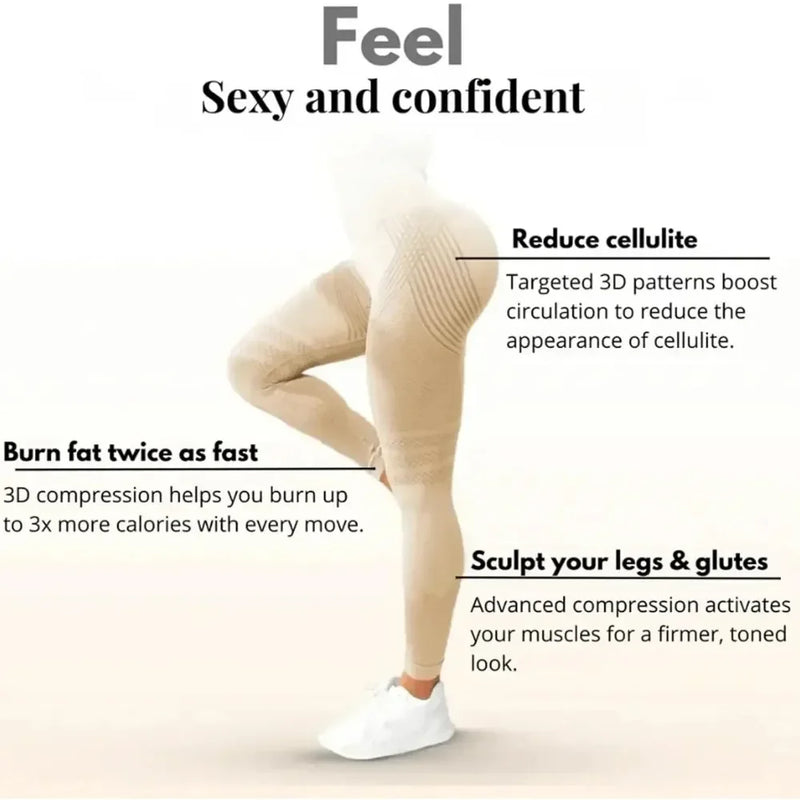Slimove Cellulite 3D Leggings, High Waisted Butt Lifting Tummy Training Control, Anti Cellulite Legging for Gym Workout - The Fashion Carts