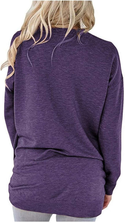 Womens Crewneck Sweatshirt Casual Loose Fit Tops Long Sleeve Shirts