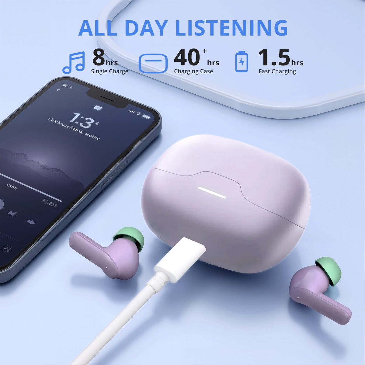 Bluetooth 5.3 Wireless Earbuds – 50H Playtime