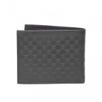 Men Black Leather Textured Two Fold Wallet