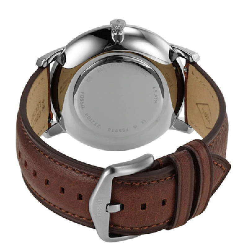 Men Green Dial & Brown Leather Straps Analogue