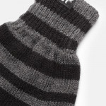 Men Grey & Black Striped Winter Hand Gloves