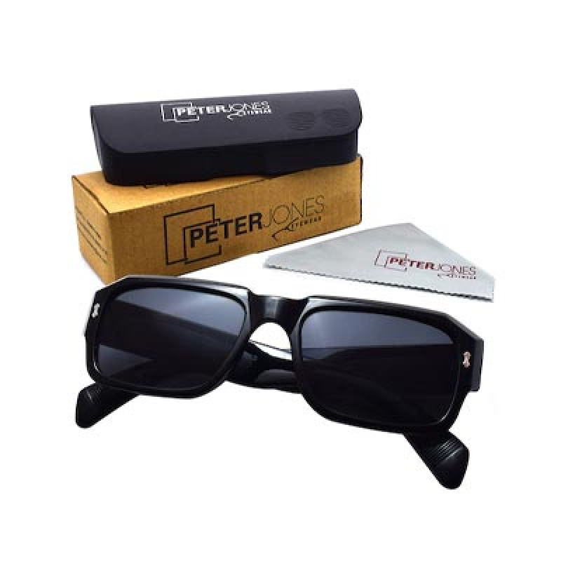 Unisex Black Full Rim Square Sunglasses with UV Protected Lens