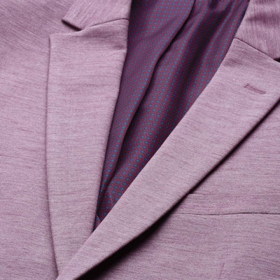 Men Purple Melange Effect Neo Slim Fit Formal Blazer