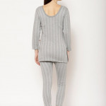 Women Striped Thermal Set